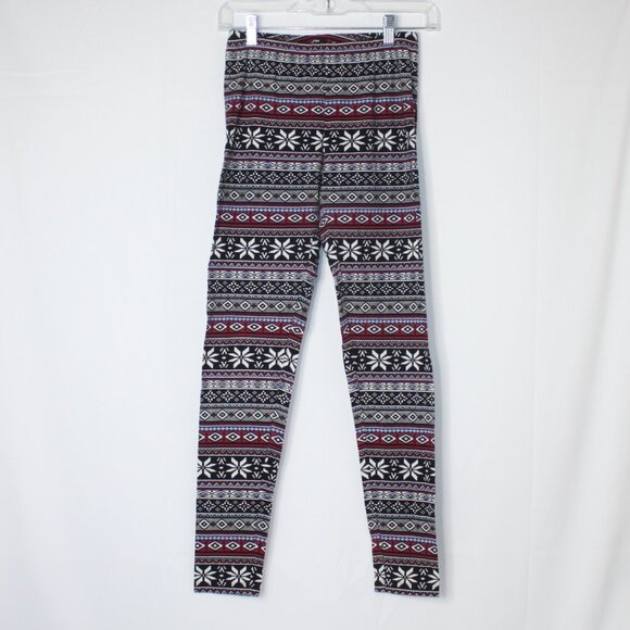FOREVER 21 LOT 3 SHIRT TOP LEGGINGS SZ LARGE KNIT SEQUIN AZTEC SNOWFLAKE WOMENS - Picture 10 of 13